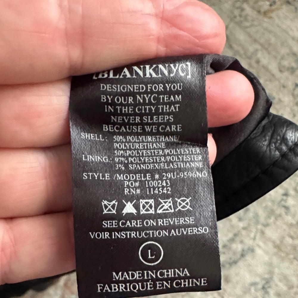 Blank NYC Black Faux Leather Jacket with Gold Accents - Picture 3 of 4